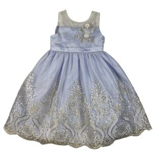 American Princess Periwinkle Shimmer Tulle Sequin Embroidered Formal Party Dress